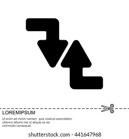 Web line icon. Arrows (right-down and left-up)