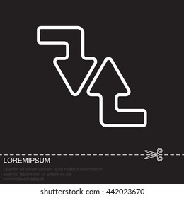 Web line icon. Arrows (right-down and left-up)