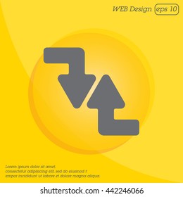 Web line icon. Arrows (right-down and left-up)