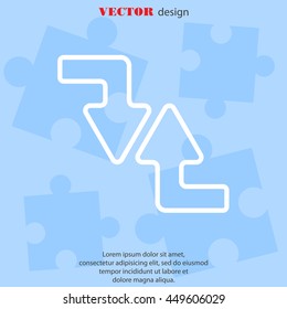 Web line icon. Arrows (right-down and left-up)