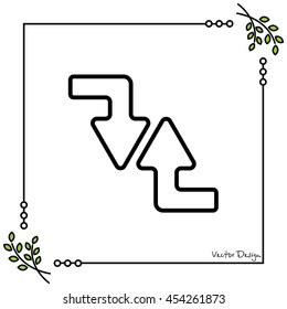 Web line icon. Arrows (right-down and left-up)