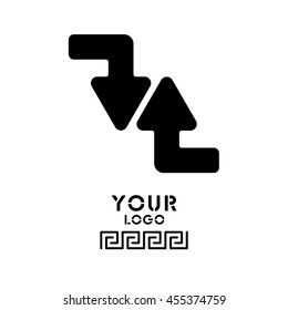 Web line icon. Arrows (right-down and left-up)