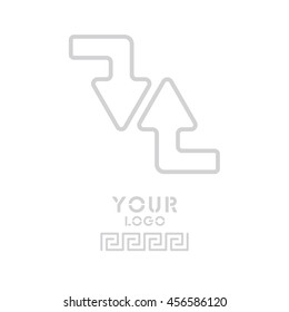 Web line icon. Arrows (right-down and left-up)