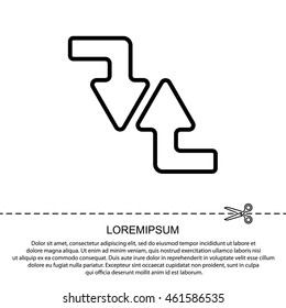 Web line icon. Arrows (right-down and left-up)