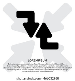 Web line icon. Arrows (right-down and left-up)