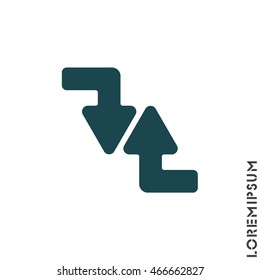 Web line icon. Arrows (right-down and left-up)