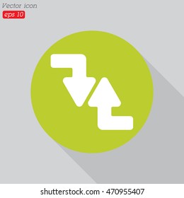 Web line icon. Arrows (right-down and left-up)