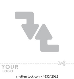 Web line icon. Arrows (right-down and left-up)