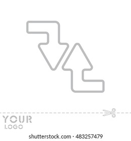 Web line icon. Arrows (right-down and left-up)