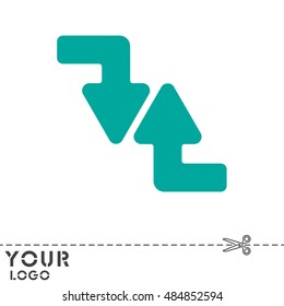 Web line icon. Arrows (right-down and left-up)