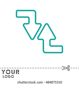 Web line icon. Arrows (right-down and left-up)