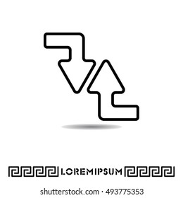 Web line icon. Arrows (right-down and left-up)