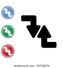 Web line icon. Arrows (right-down and left-up)