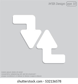 Web line icon. Arrows (right-down and left-up)