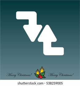 Web line icon. Arrows (right-down and left-up)