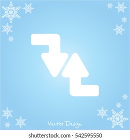 Web line icon. Arrows (right-down and left-up)