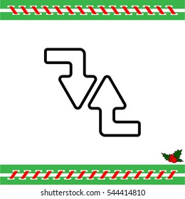 Web line icon. Arrows (right-down and left-up)