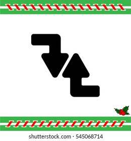 Web line icon. Arrows (right-down and left-up)