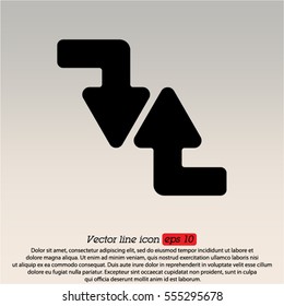 Web line icon. Arrows (right-down and left-up)