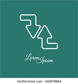 Web line icon. Arrows (right-down and left-up)