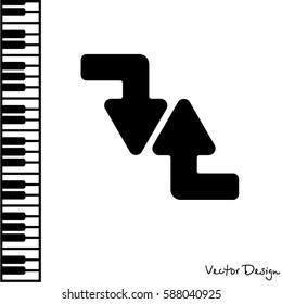 Web line icon. Arrows (right-down and left-up)