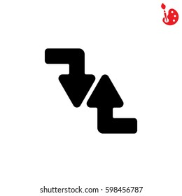 Web line icon. Arrows (right-down and left-up)
