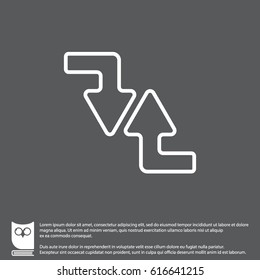 Web line icon. Arrows (right-down and left-up)