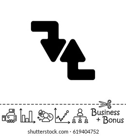 Web line icon. Arrows (right-down and left-up)