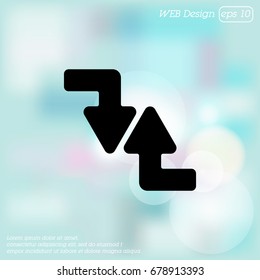Web line icon. Arrows (right-down and left-up)