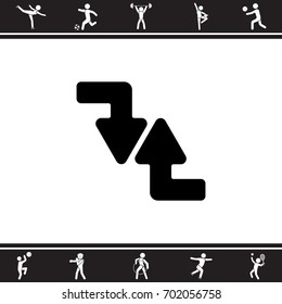 Web line icon. Arrows (right-down and left-up)