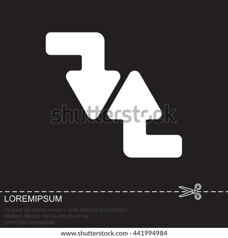 Web line icon. Arrows (right-down and left-up)