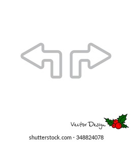 Web line icon. Arrows (up - left and up - right)