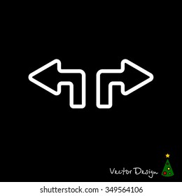Web line icon. Arrows (up - left and up - right)