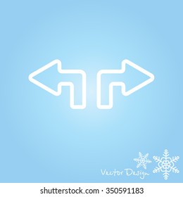Web line icon. Arrows (up - left and up - right)