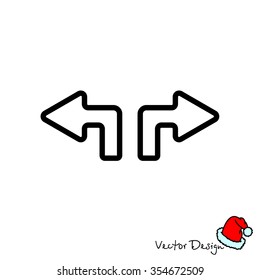 Web line icon. Arrows (up - left and up - right)