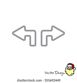 Web line icon. Arrows (up - left and up - right)