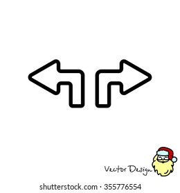 Web line icon. Arrows (up - left and up - right)