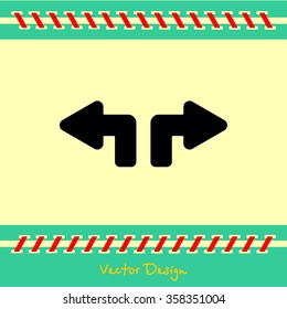 Web line icon. Arrows (up - left and up - right)