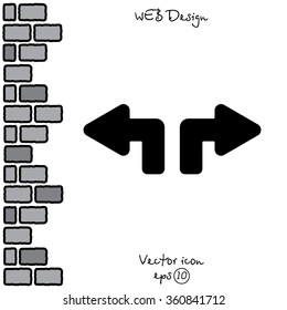 Web line icon. Arrows (up - left and up - right)