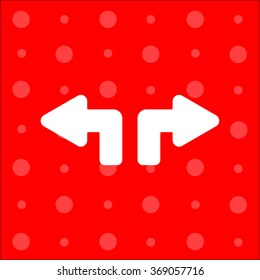 Web line icon. Arrows (up - left and up - right)