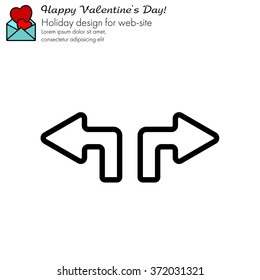 Web line icon. Arrows (up - left and up - right)