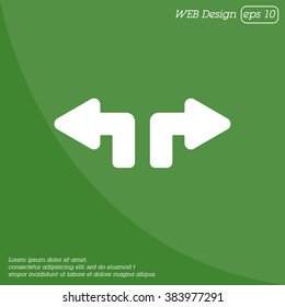 Web line icon. Arrows (up - left and up - right)