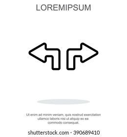 Web line icon. Arrows (up - left and up - right)