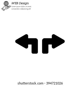 Web line icon. Arrows (up - left and up - right)