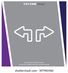 Web line icon. Arrows (up - left and up - right)
