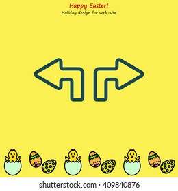 Web line icon. Arrows (up - left and up - right)