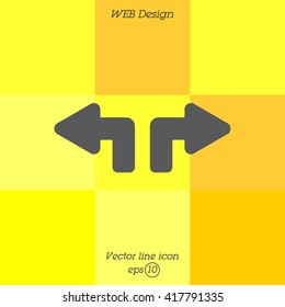 Web line icon. Arrows (up - left and up - right)