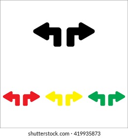 Web line icon. Arrows (up - left and up - right)