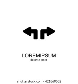 Web line icon. Arrows (up - left and up - right)