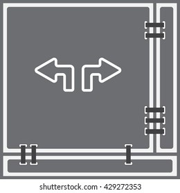 Web line icon. Arrows (up - left and up - right)